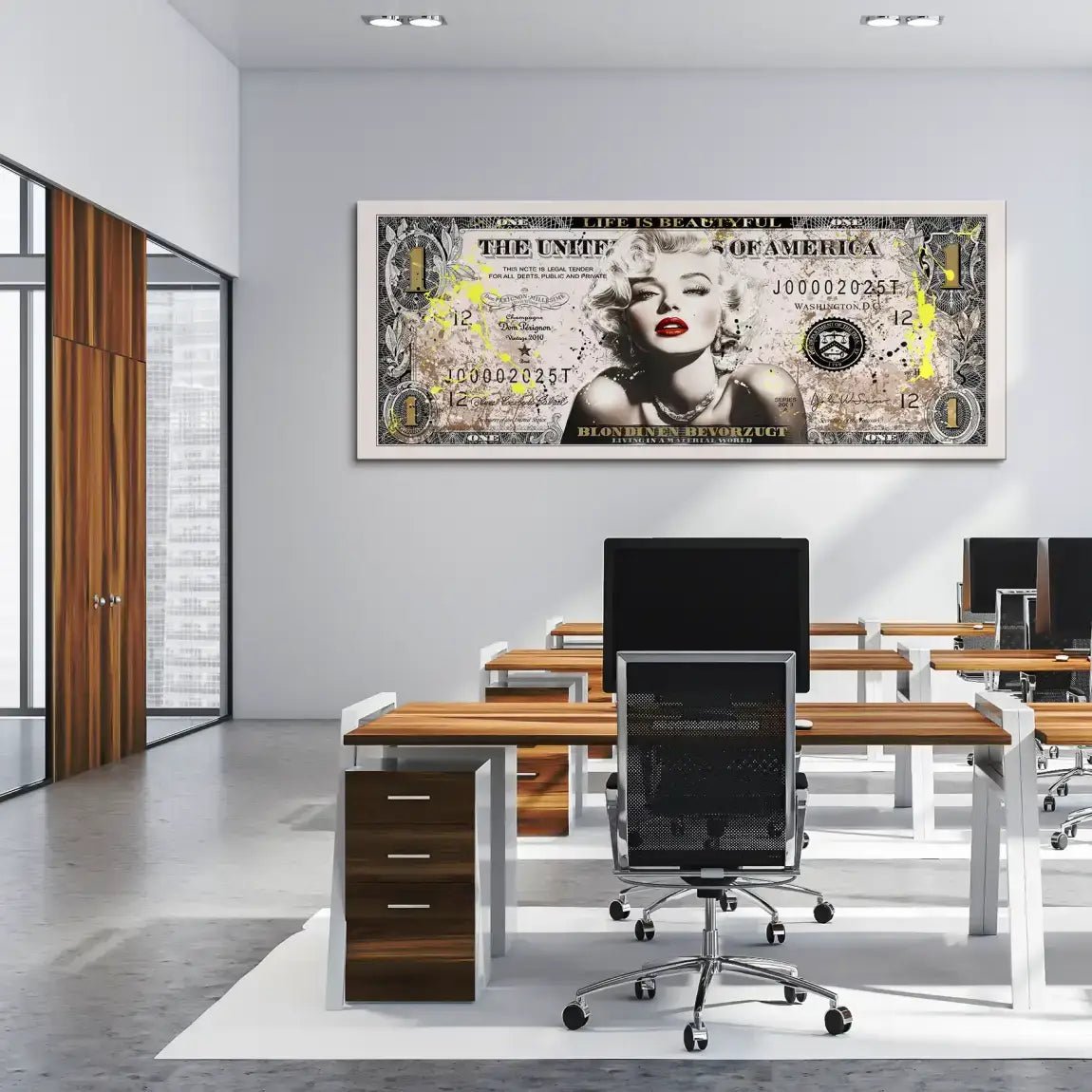 Marilyn Monroe Dollar Leinwand Bild INGALERIE