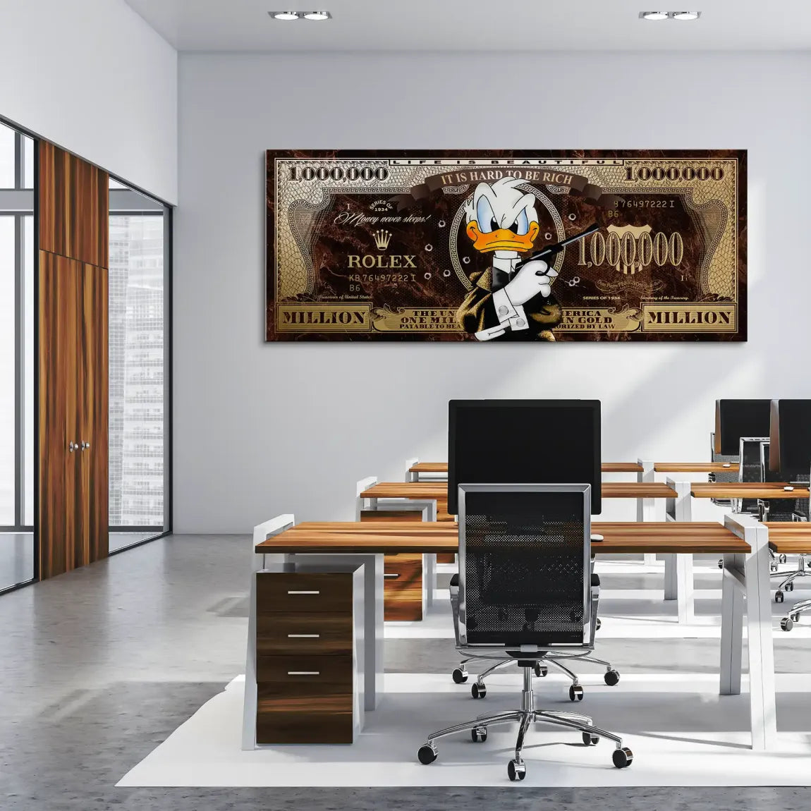 Donald Duck Rich State of Mind Pop Art Leinwand Bild INGALERIE