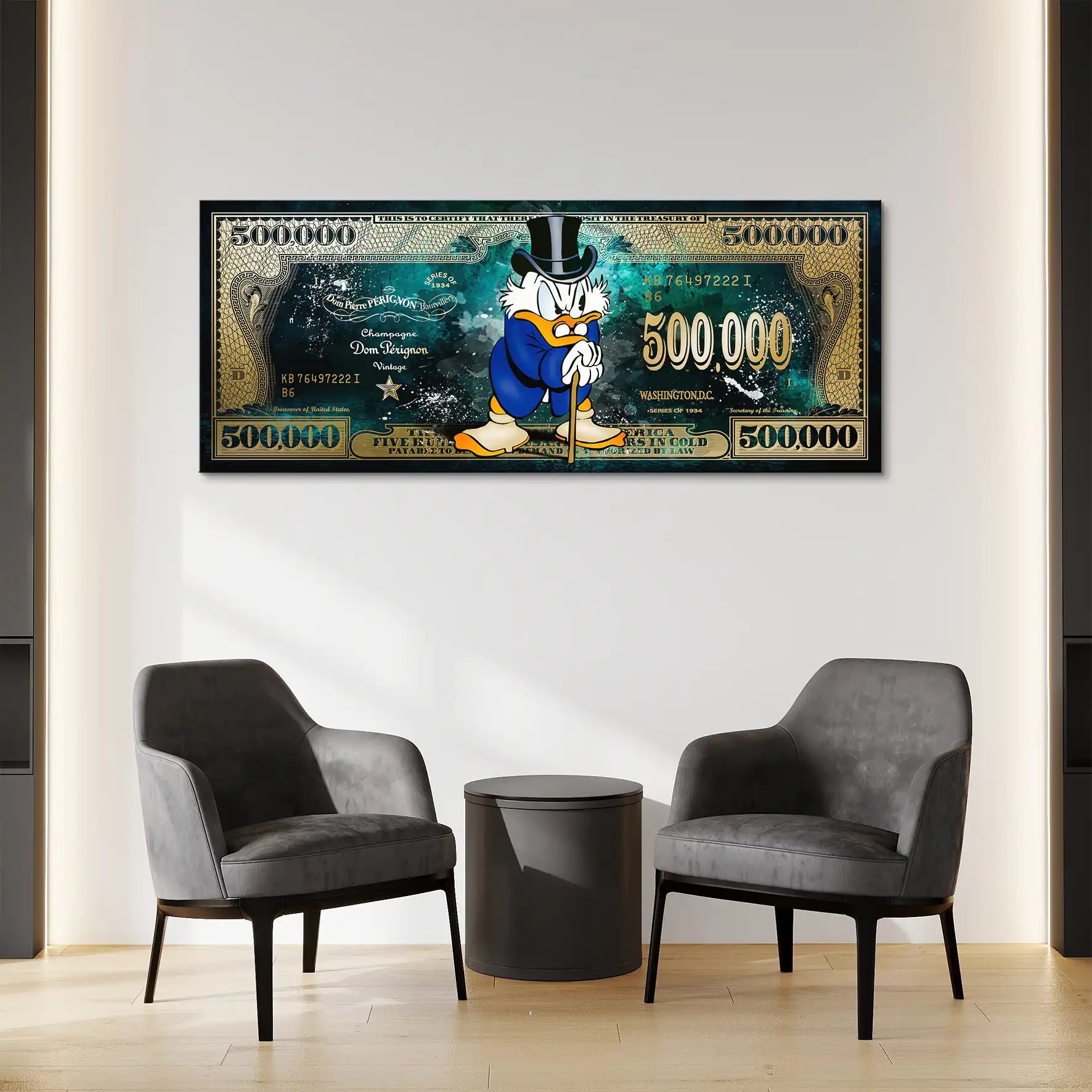 Dagobert Green Scrooge Dollar Leinwand Bild INGALERIE