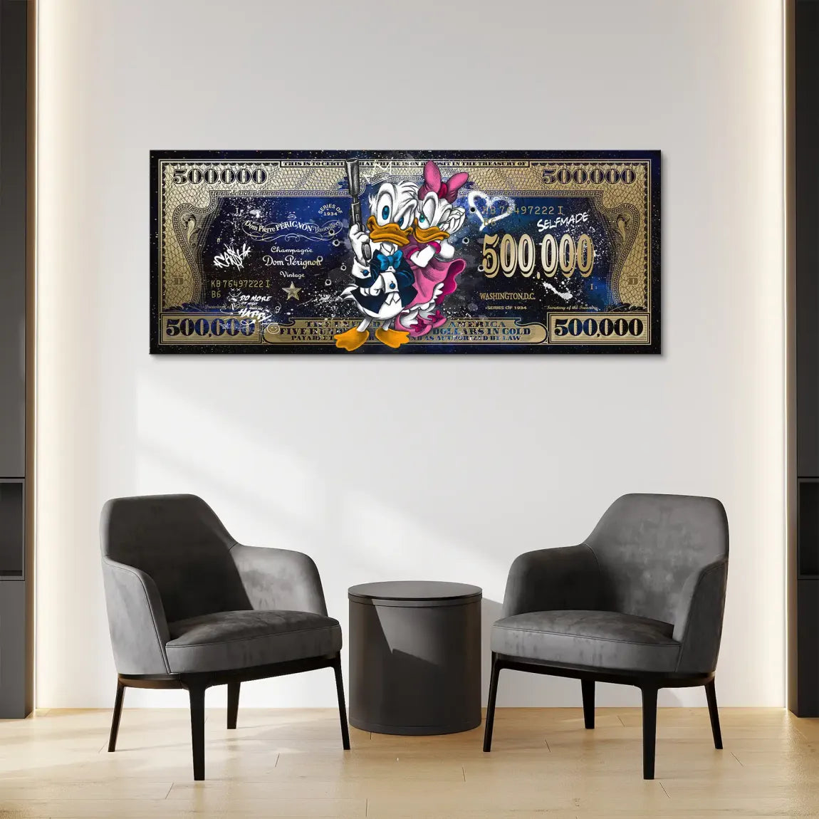 Donald & Daisy Duck Dollar Leinwand Bild INGALERIE