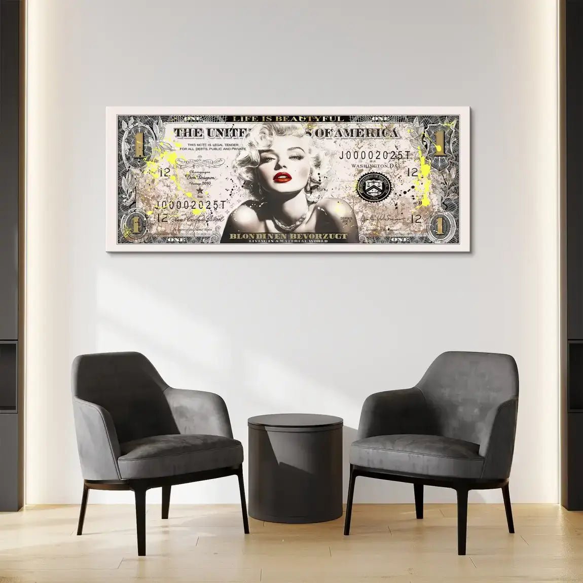 Marilyn Monroe Dollar Leinwand Bild INGALERIE