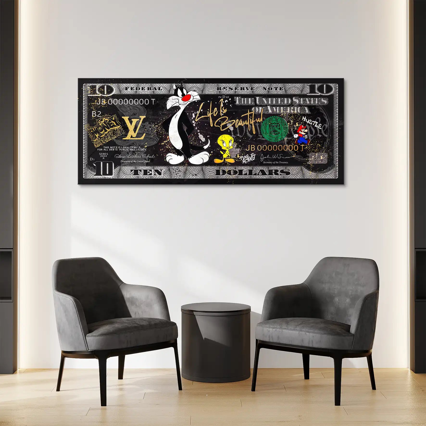 Tweety und Sylvester Hustle Dollar Leinwand Bild INGALERIE