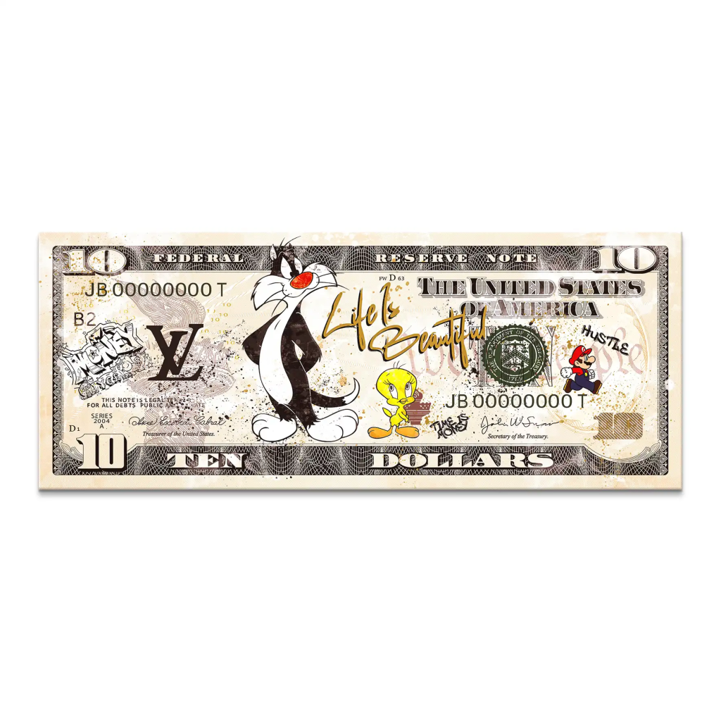 Tweety und Sylvester Dollar Leinwand Bild INGALERIE