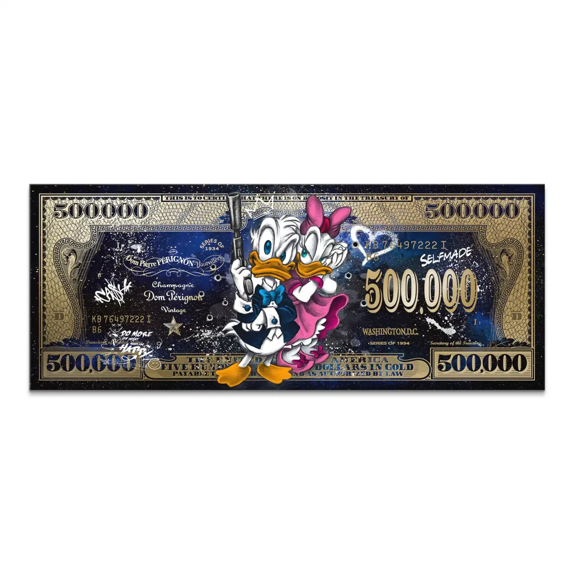 Donald & Daisy Duck Dollar Leinwand Bild INGALERIE