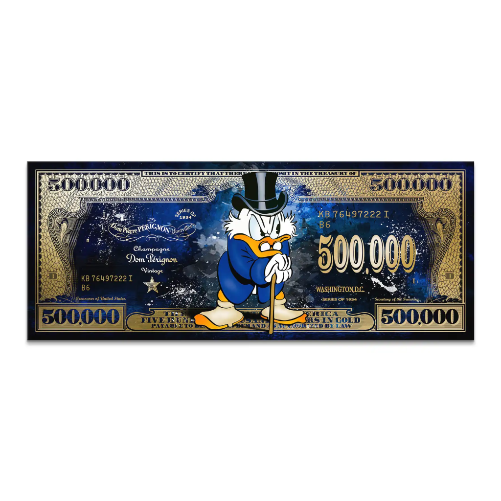 Dagobert Blue Scrooge Dollar Leinwand Bild INGALERIE