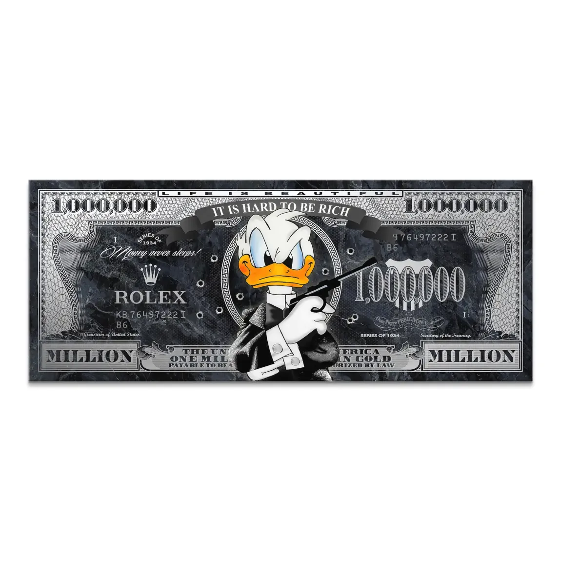 Donald Duck Bond Game Pop Art Leinwand Bild INGALERIE