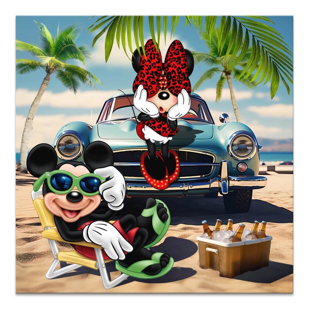 Micky & Minnie Beach Leinwand Bild INGALERIE