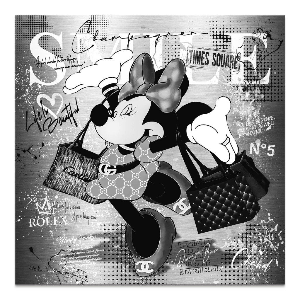 Minnie Smile Black Pop Art Leinwand Bild INGALERIE