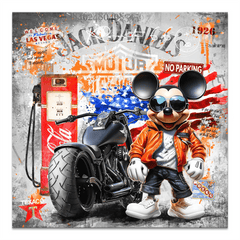 Harley Micky Maus Pop Art Leinwand Bild
