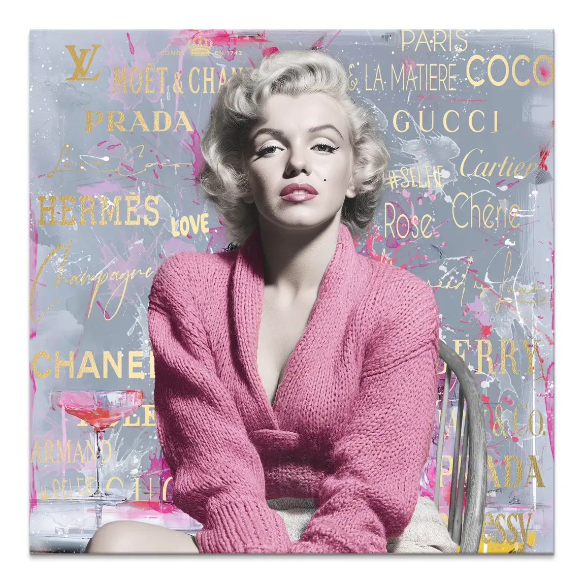 Marilyn Monroe Luxury Style Leinwand Bild