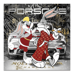 Mr. Bunny Porsche Leinwand Bild