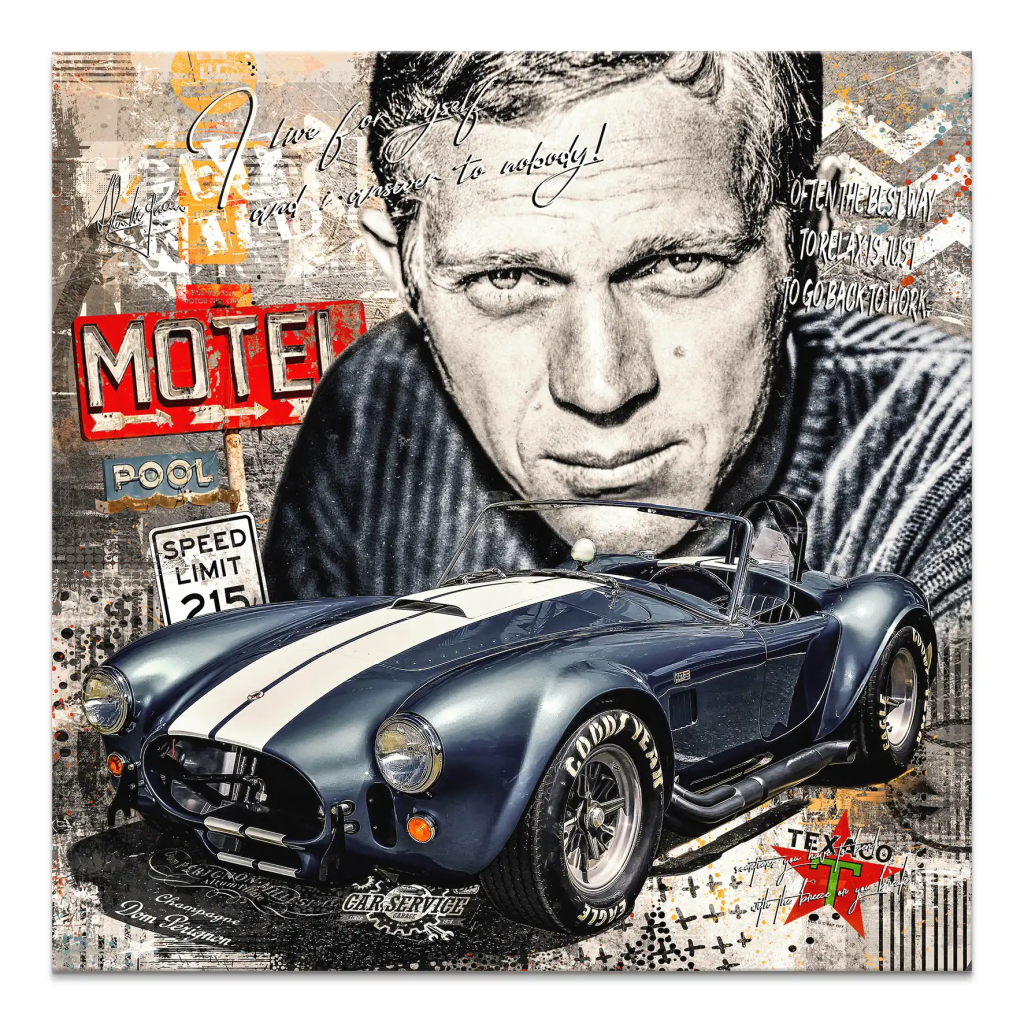 Steve AC Cobra Pop Art Leinwand Bild INGALERIE