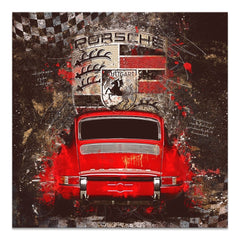 Porsche 911 Retro Abstrakt Leinwand Bild