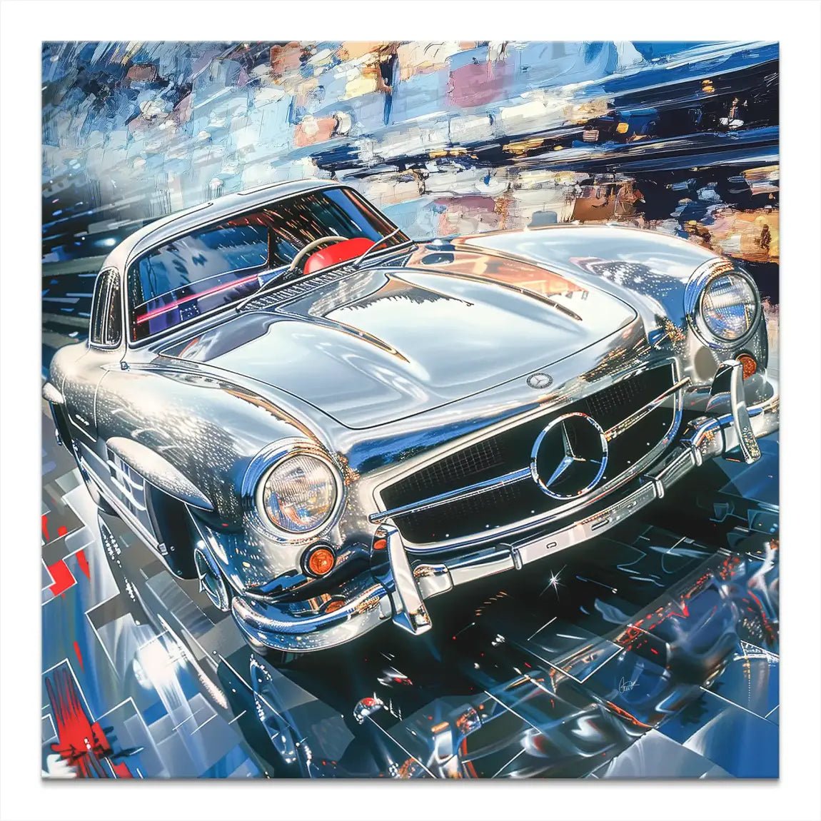 Mercedes 300 SL Leinwand Bild INGALERIE