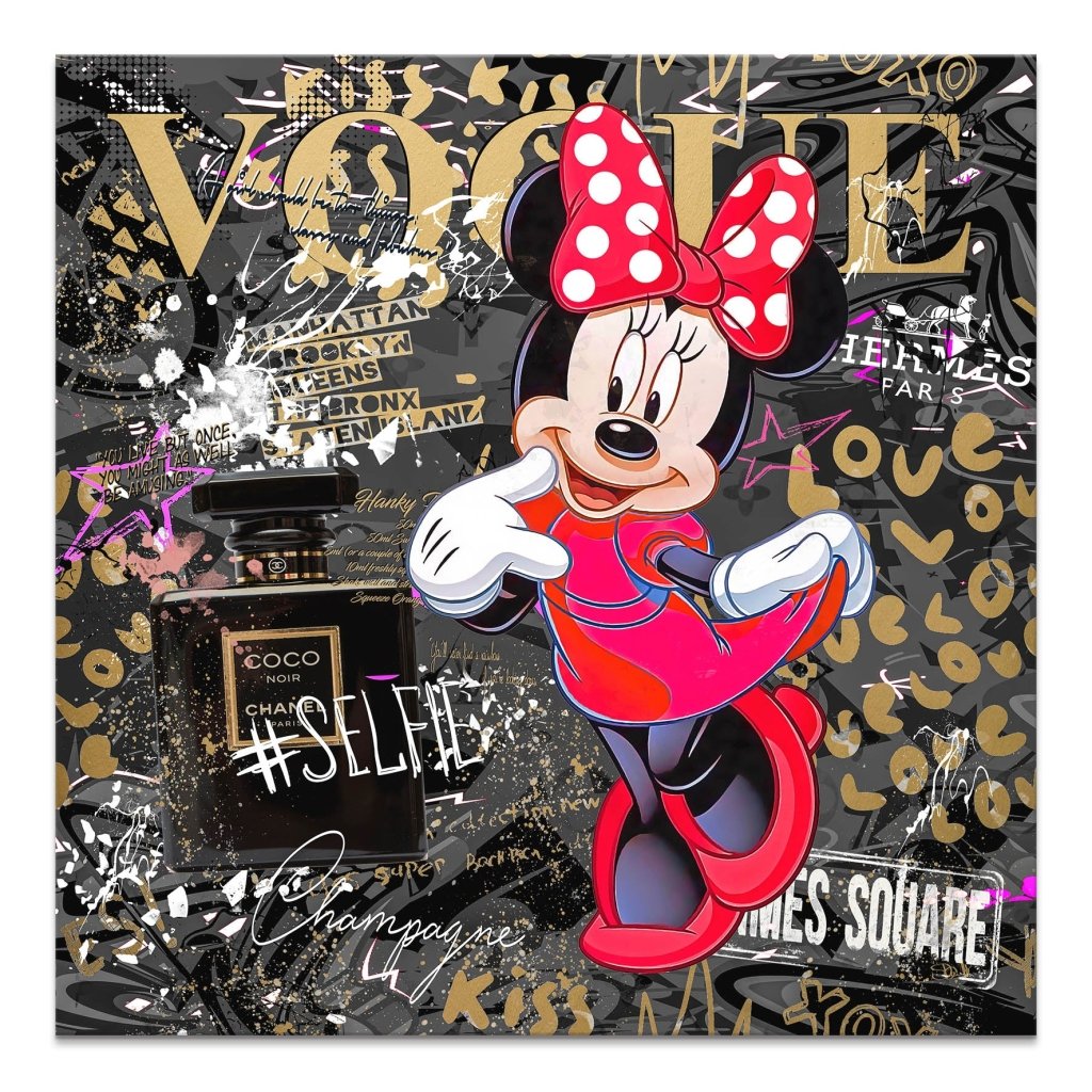 Minnie Vogue Gold Pop Art Leinwand Bild INGALERIE