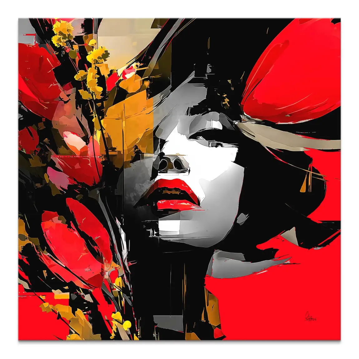 Rouge Abstrakt Leinwand Bild