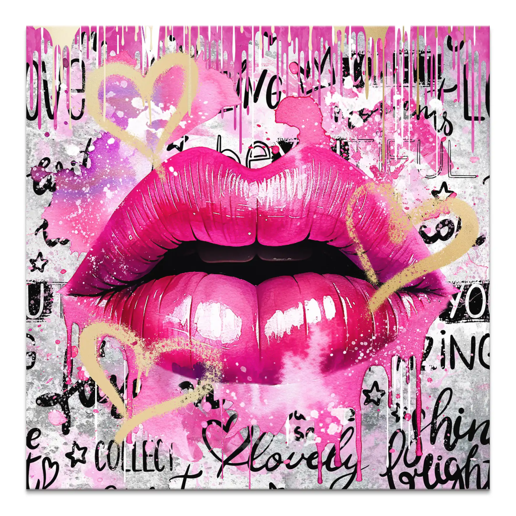 Sweet Lips Pink Style Leinwand Bild INGALERIE