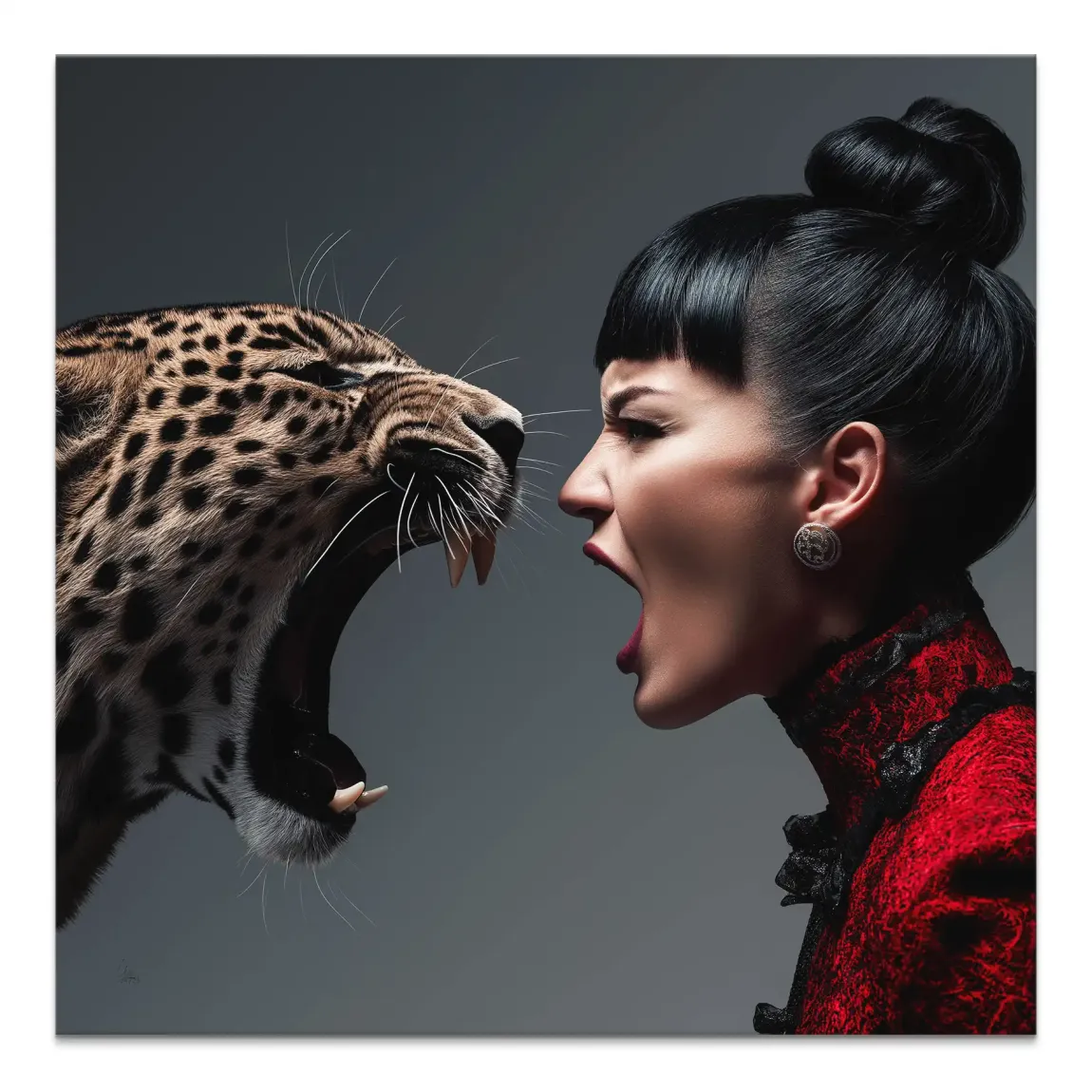 Leopardin Diva Leinwand Bild