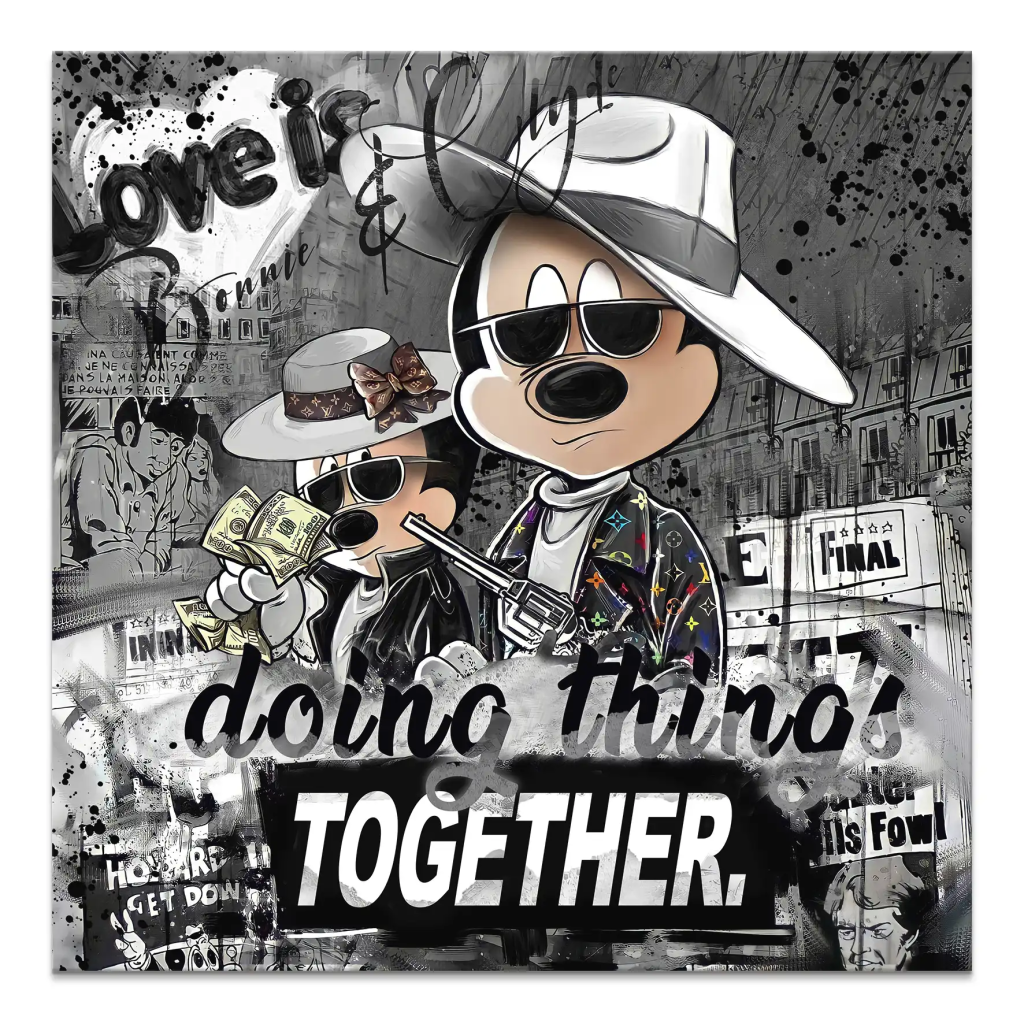 Micky & Minnie Gangster Modern Style Leinwand Bild INGALERIE