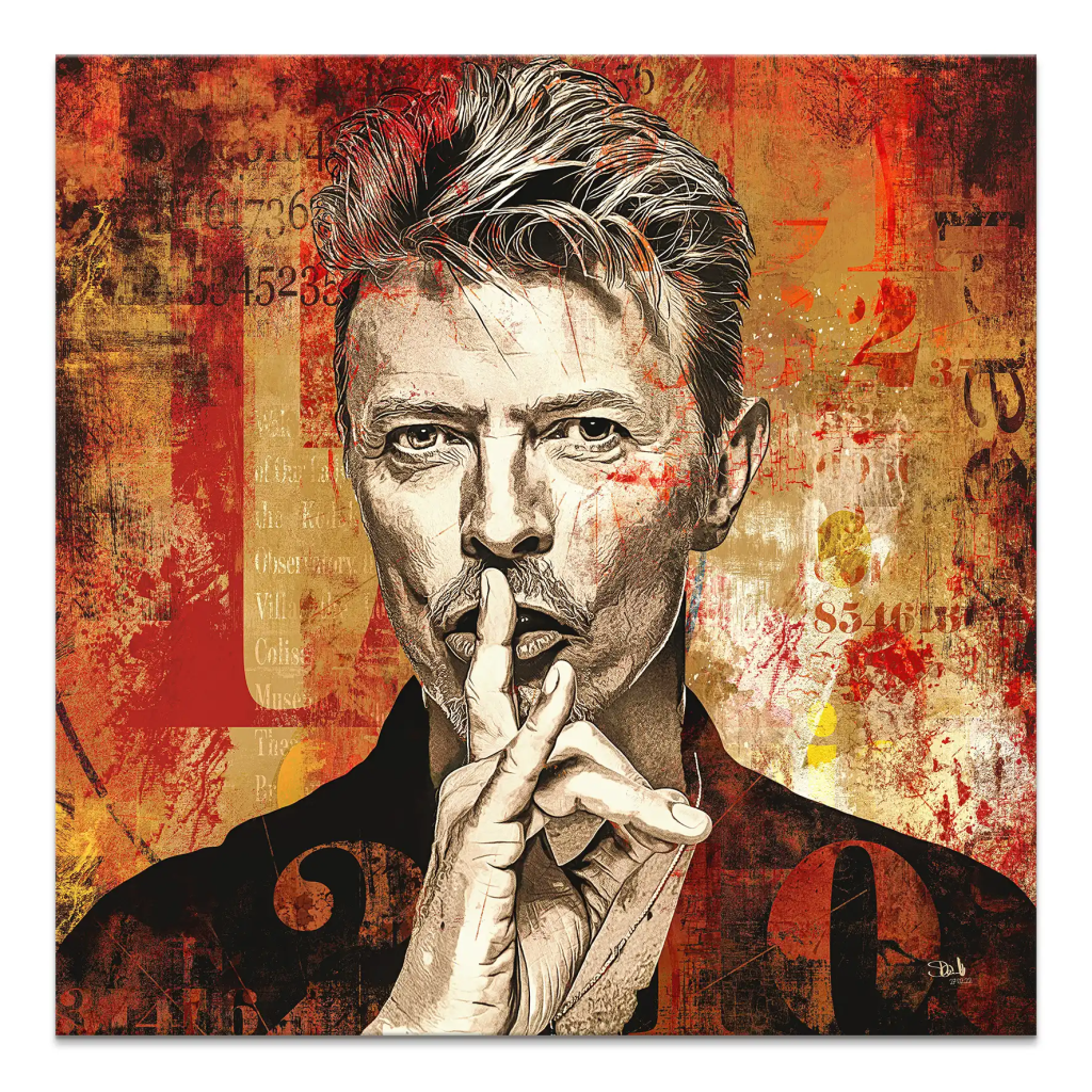 David Bowie Abstrakt Red Style Leinwand Bild INGALERIE