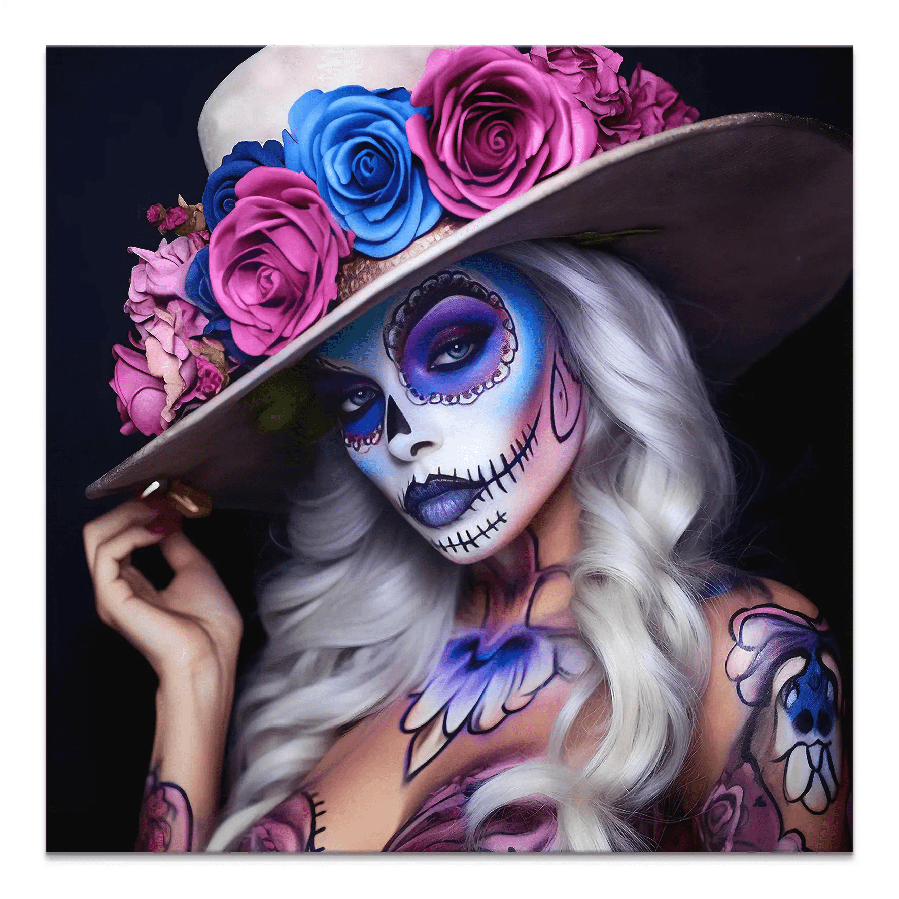 La Catrina Color Style Leinwand Bild INGALERIE