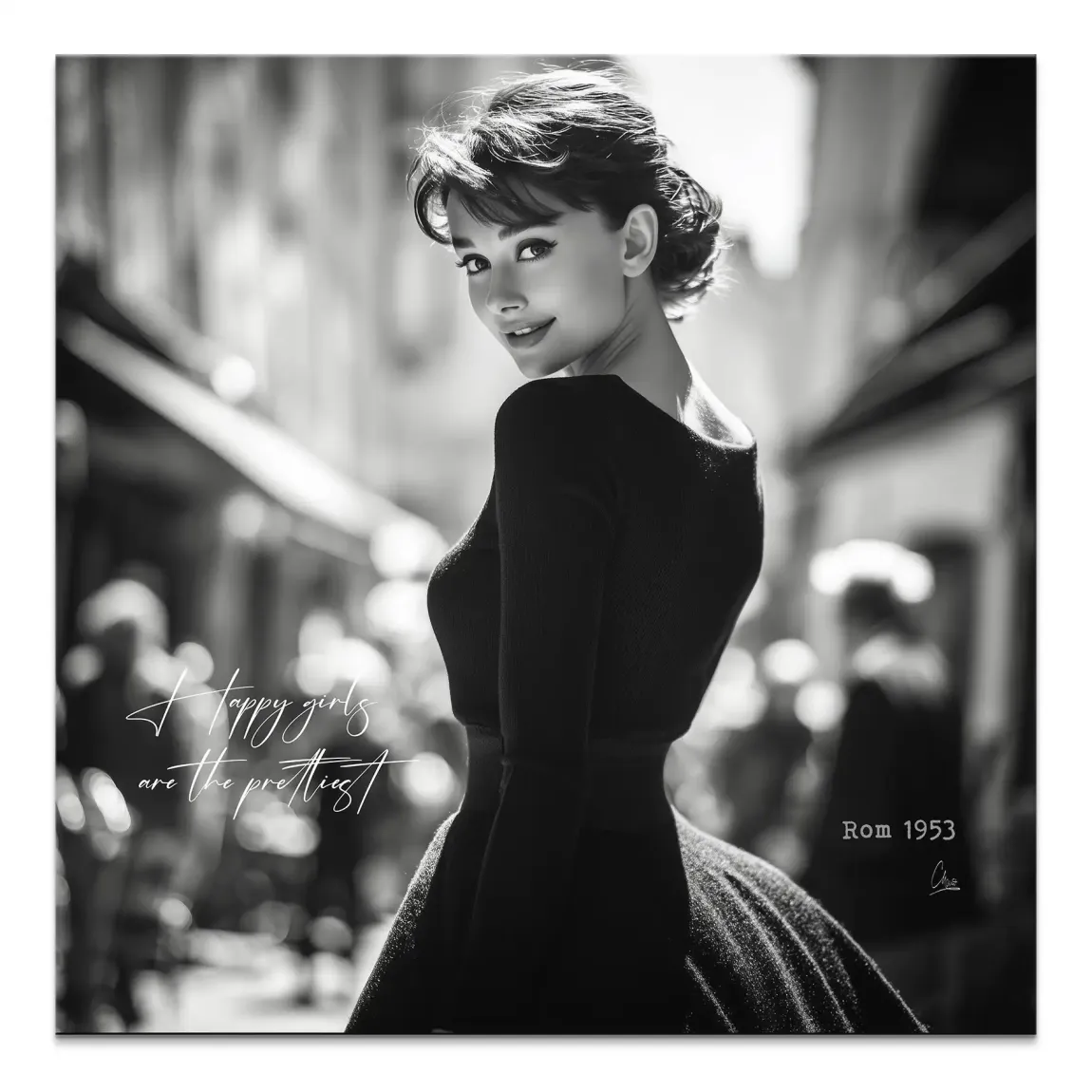 Audrey Hepburn Roma Leinwand Bild