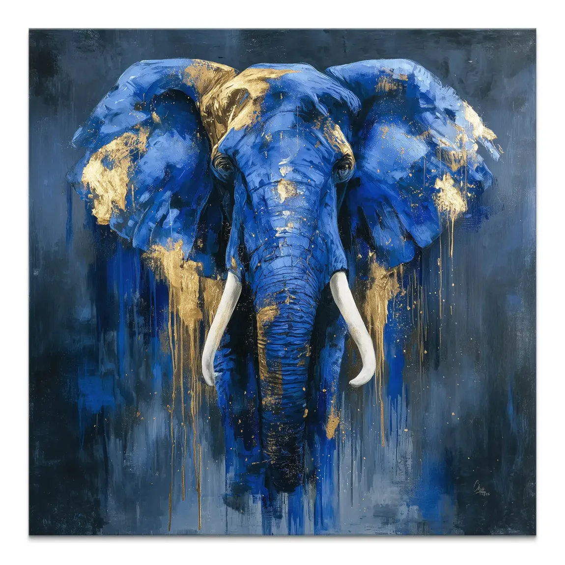 Blauer Elefant Abstrakt Leinwand Bild