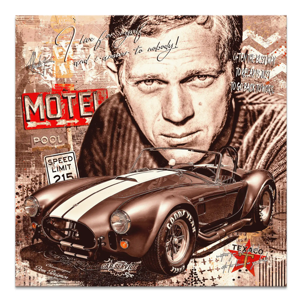 Steve AC Cobra Retro Pop Art Leinwand Bild INGALERIE