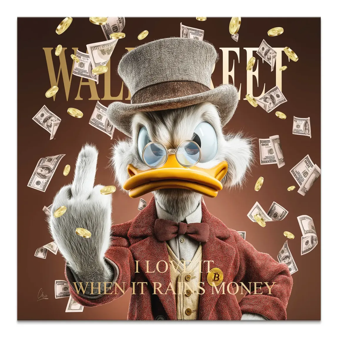 Money Empire Dagobert Duck Leinwand Bild