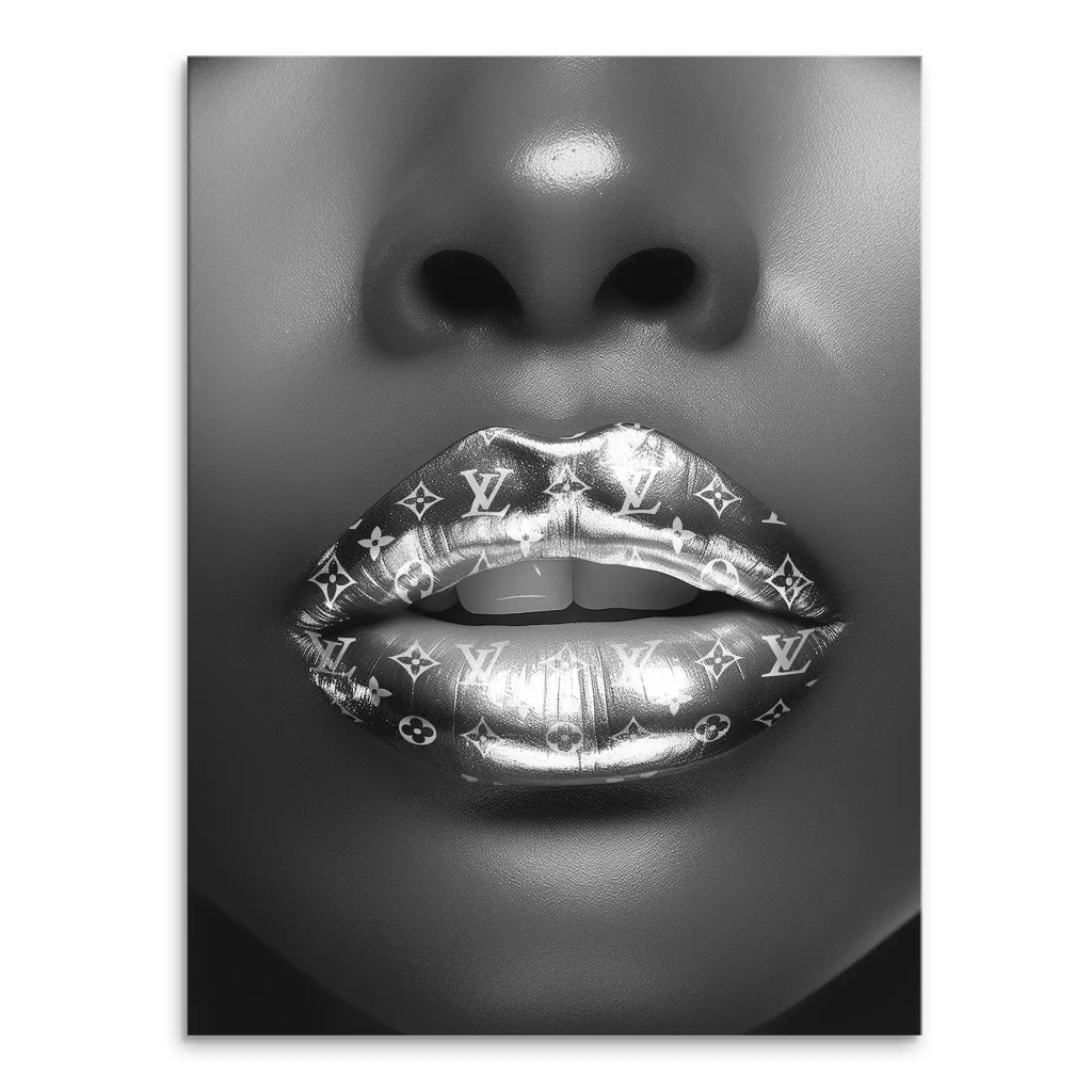 Vuitton Silver Lips Leinwand Bild INGALERIE