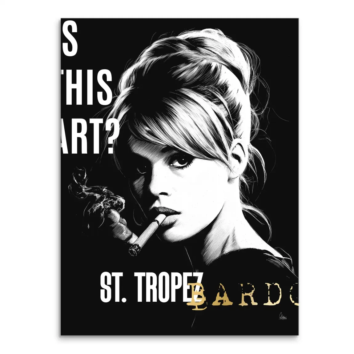 Brigitte Bardot Smoke Leinwand Bild