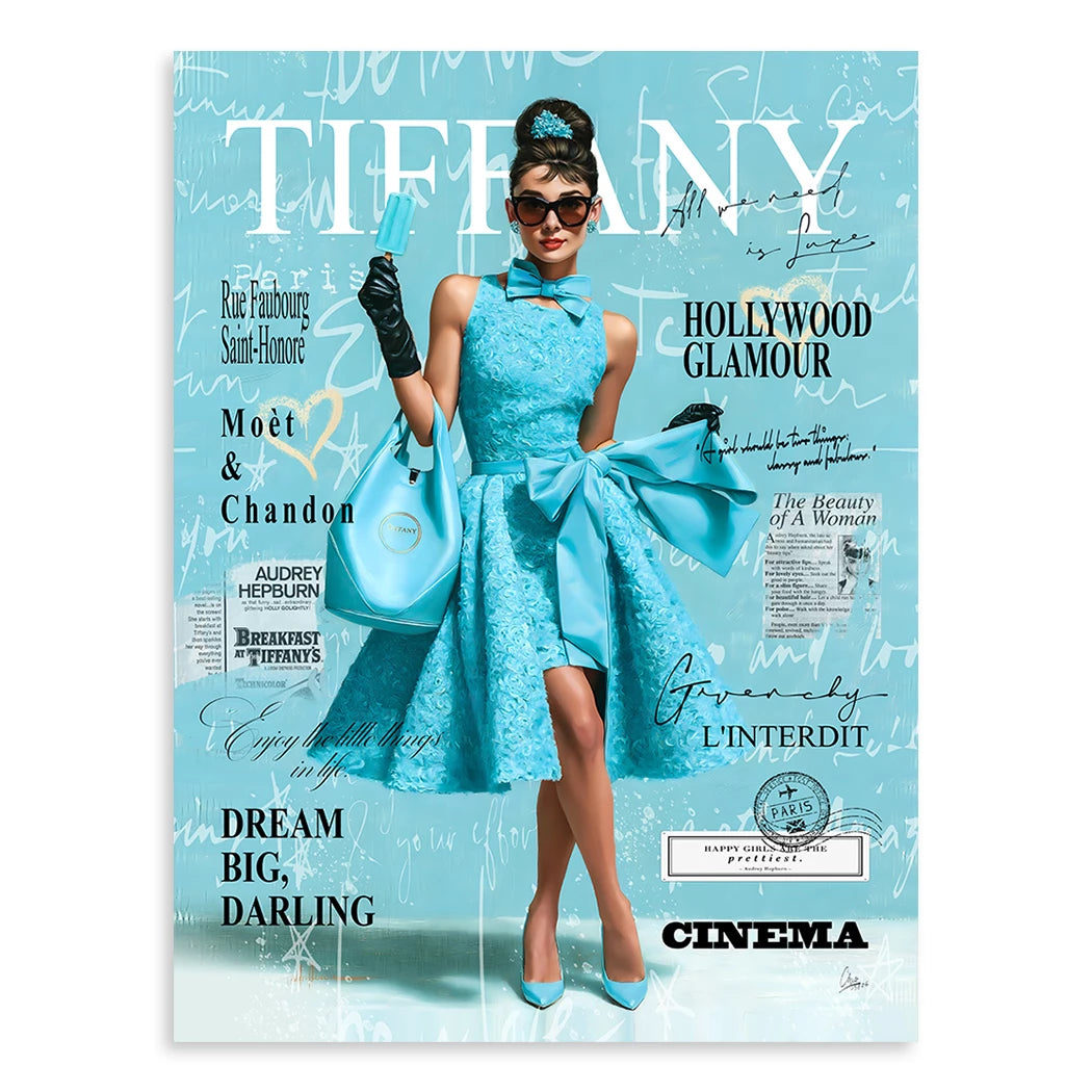 Audrey Tiffany Chic Leinwand Bild