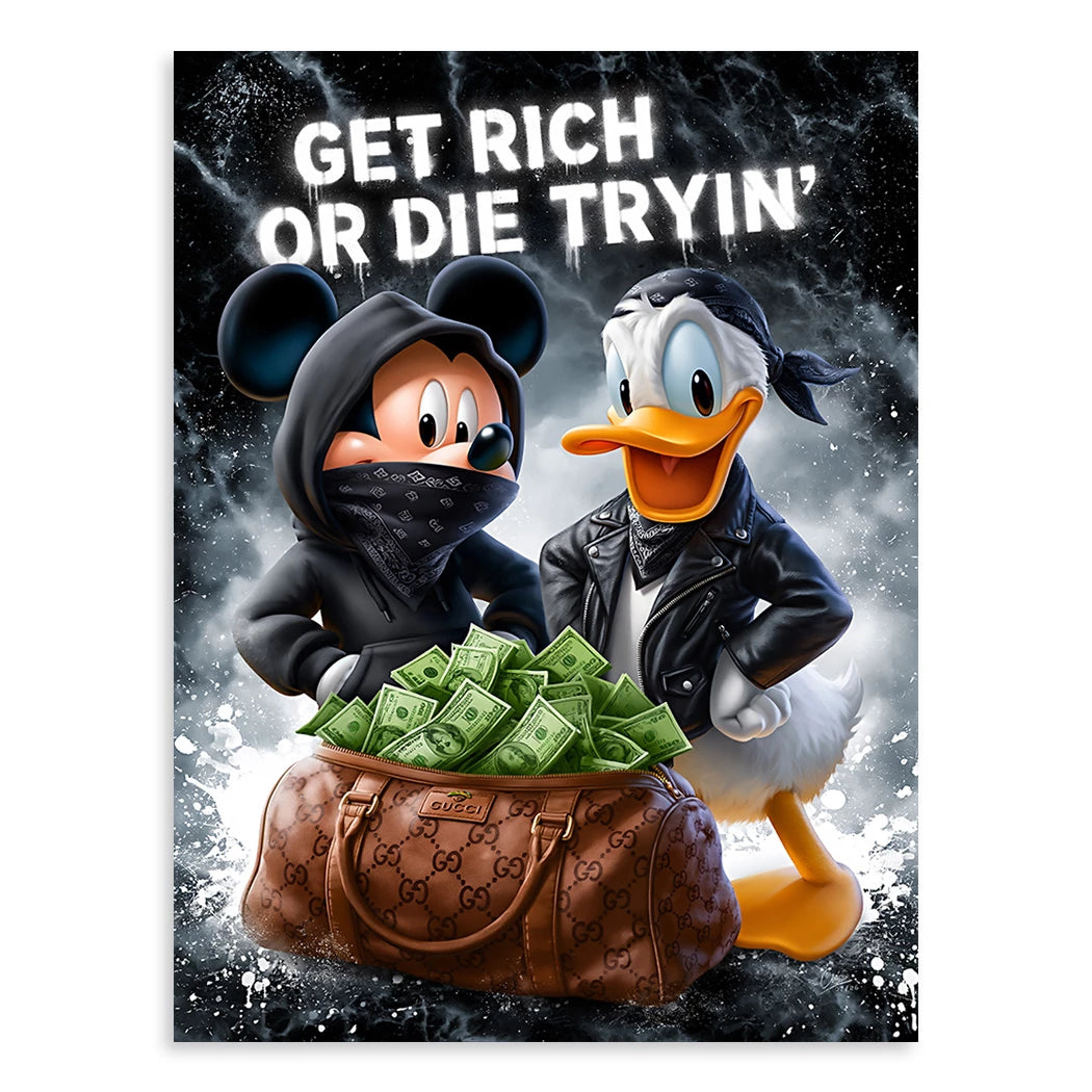 Micky Donald Gang Leinwand Bild
