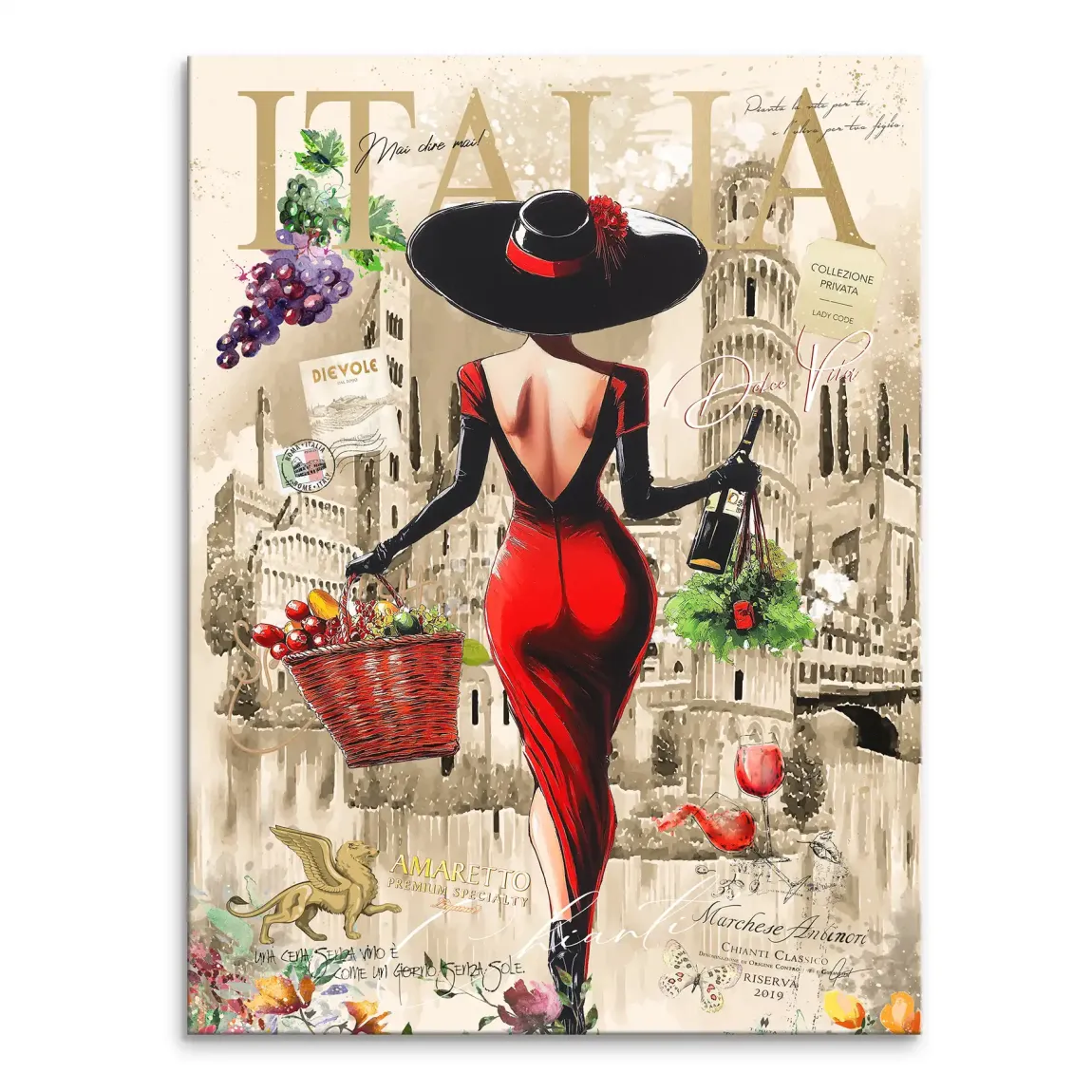 Dolce Vita Rosso Flair Leinwand Bild INGALERIE