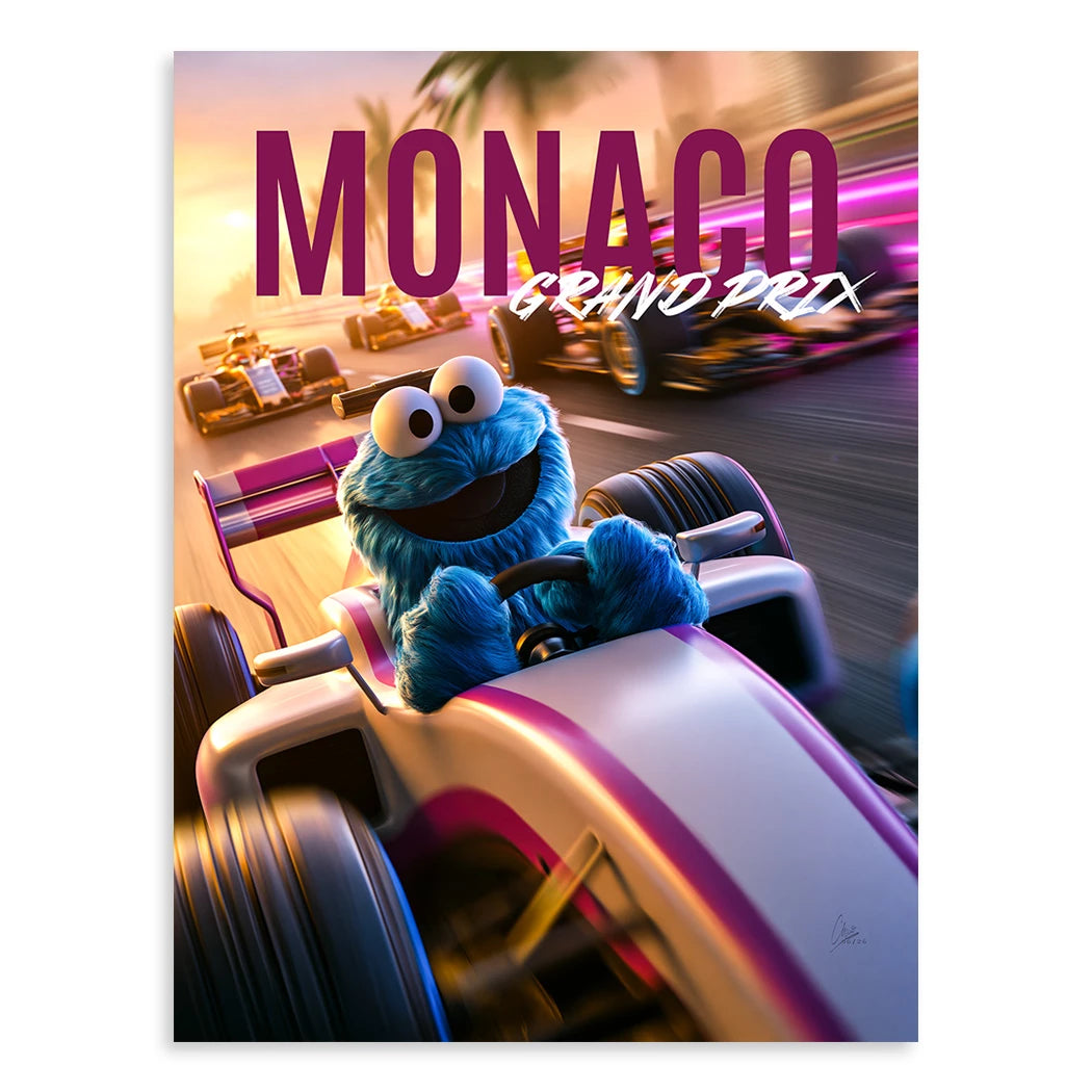 Krümelmonster Grand Prix Leinwand Bild