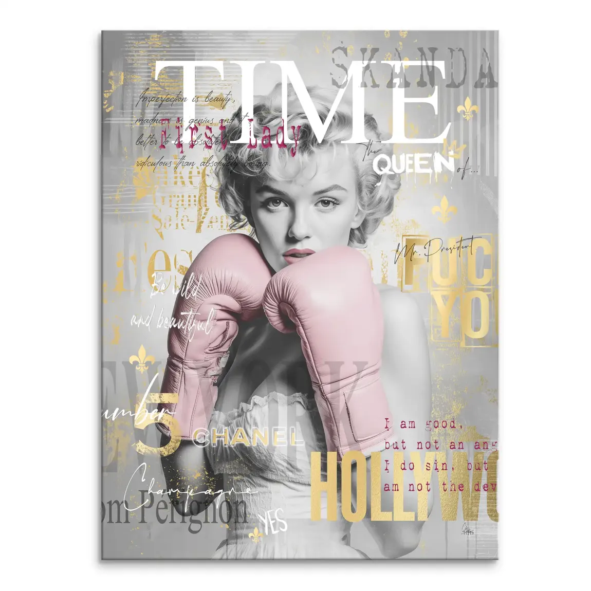 Marilyn Monroe Champ Pop Art Leinwand Bild