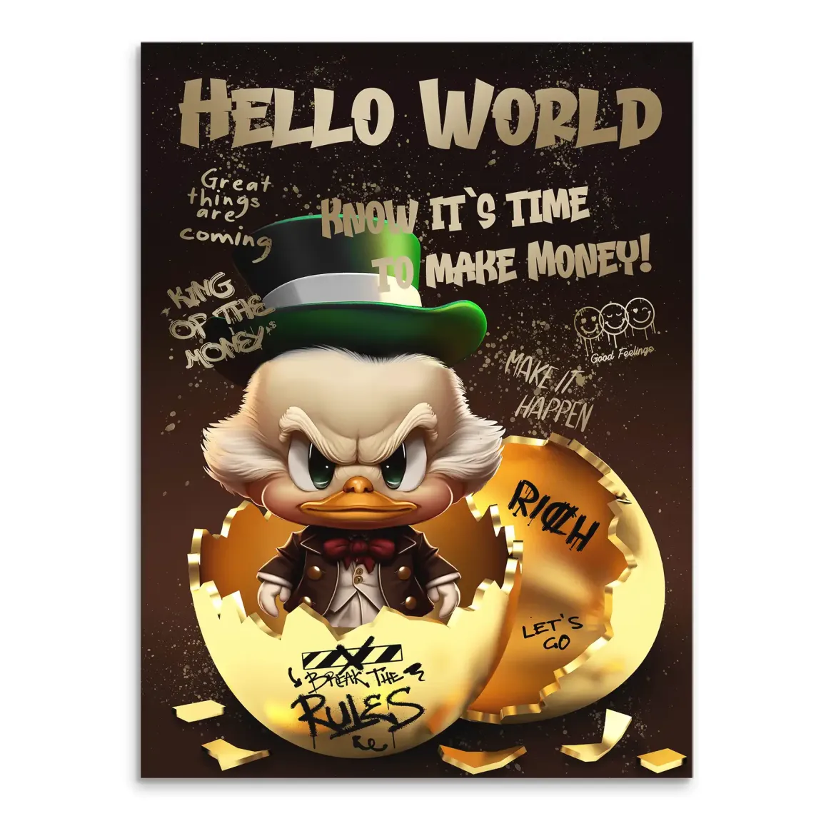 Money Master Dagobert Duck Leinwand Bild