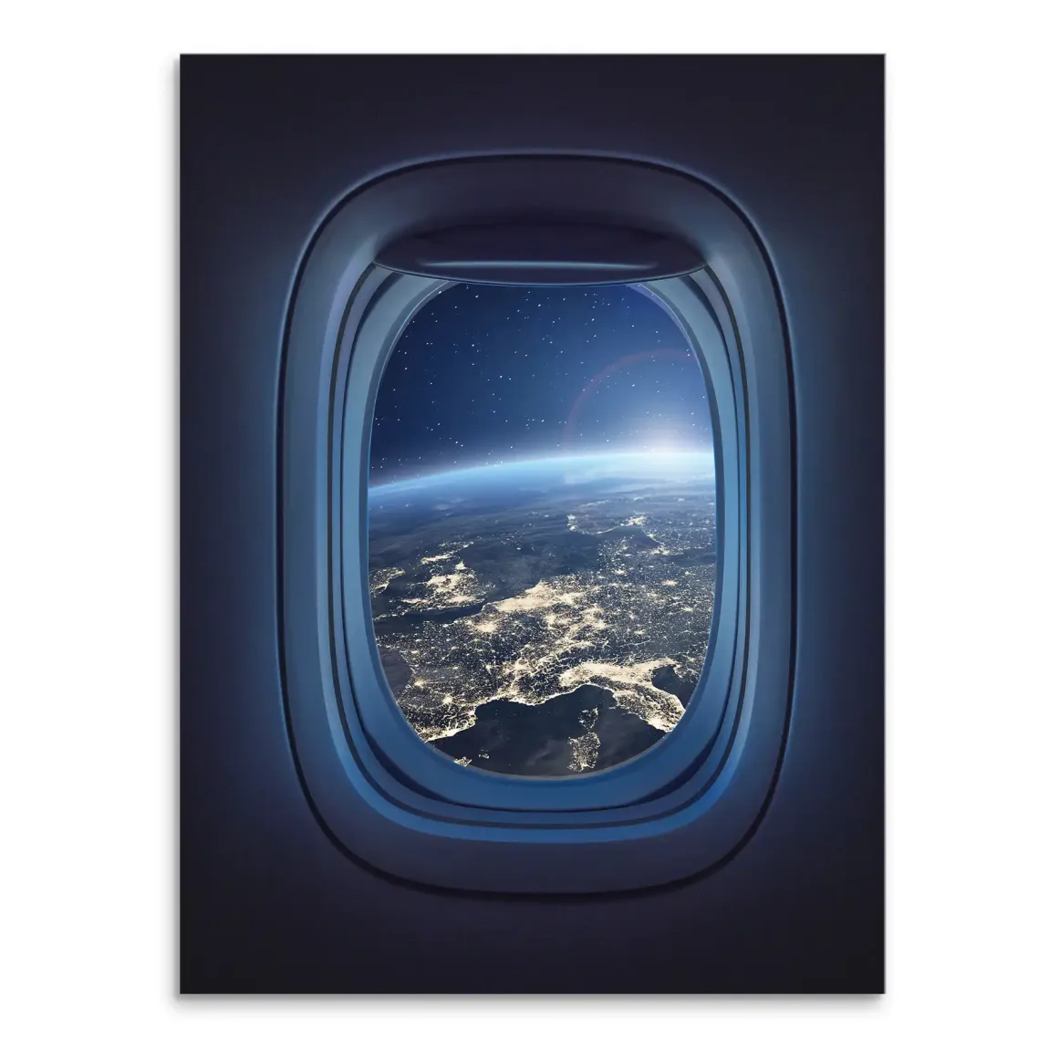 Flugzeugfenster Orbit Leinwand Bild