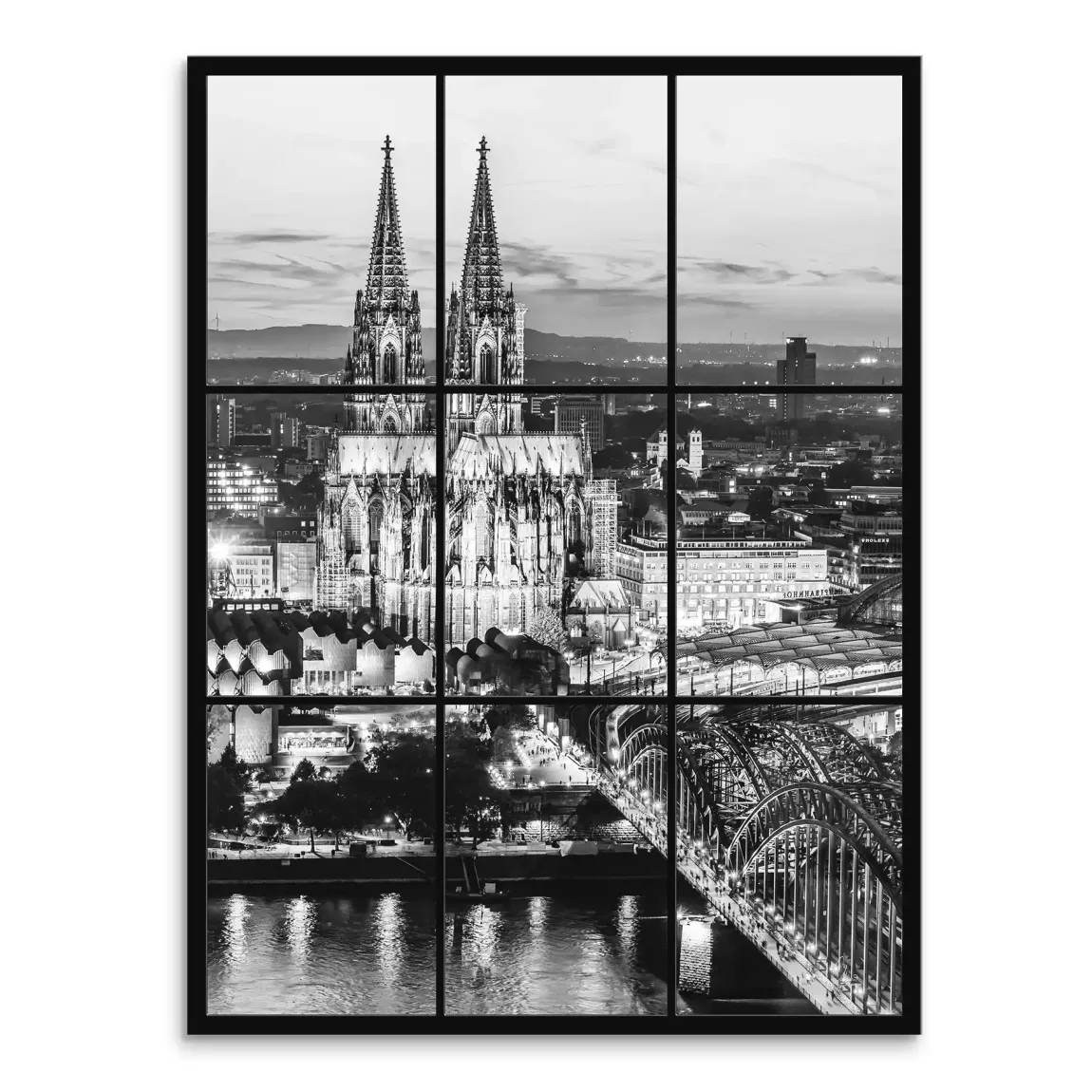 Köln Night Vision Leinwand Bild