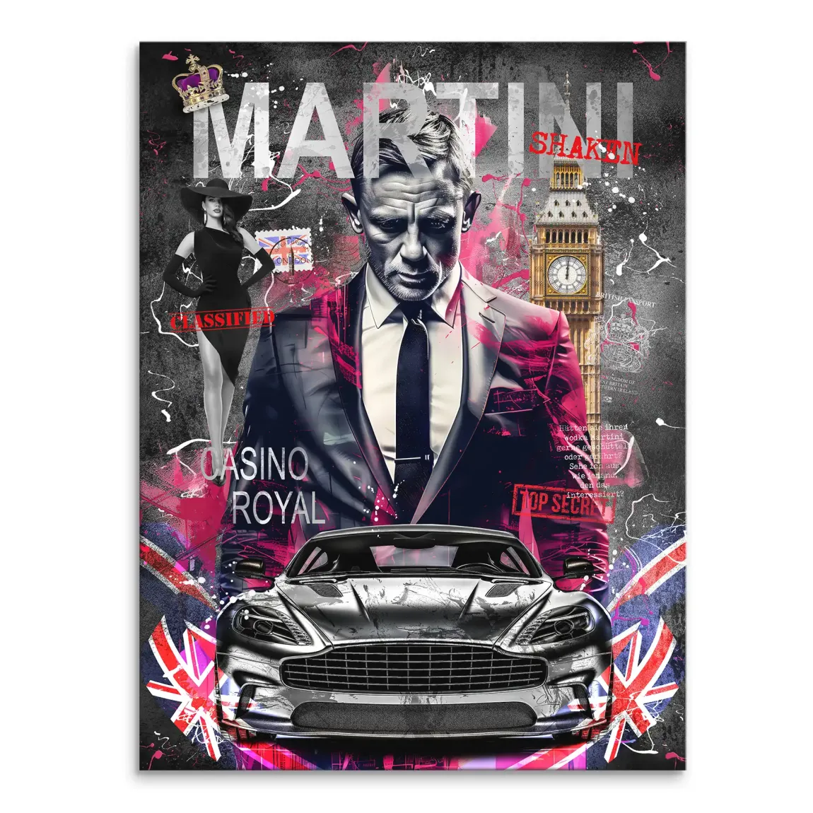 James Bond Royale Martini Leinwand Bild