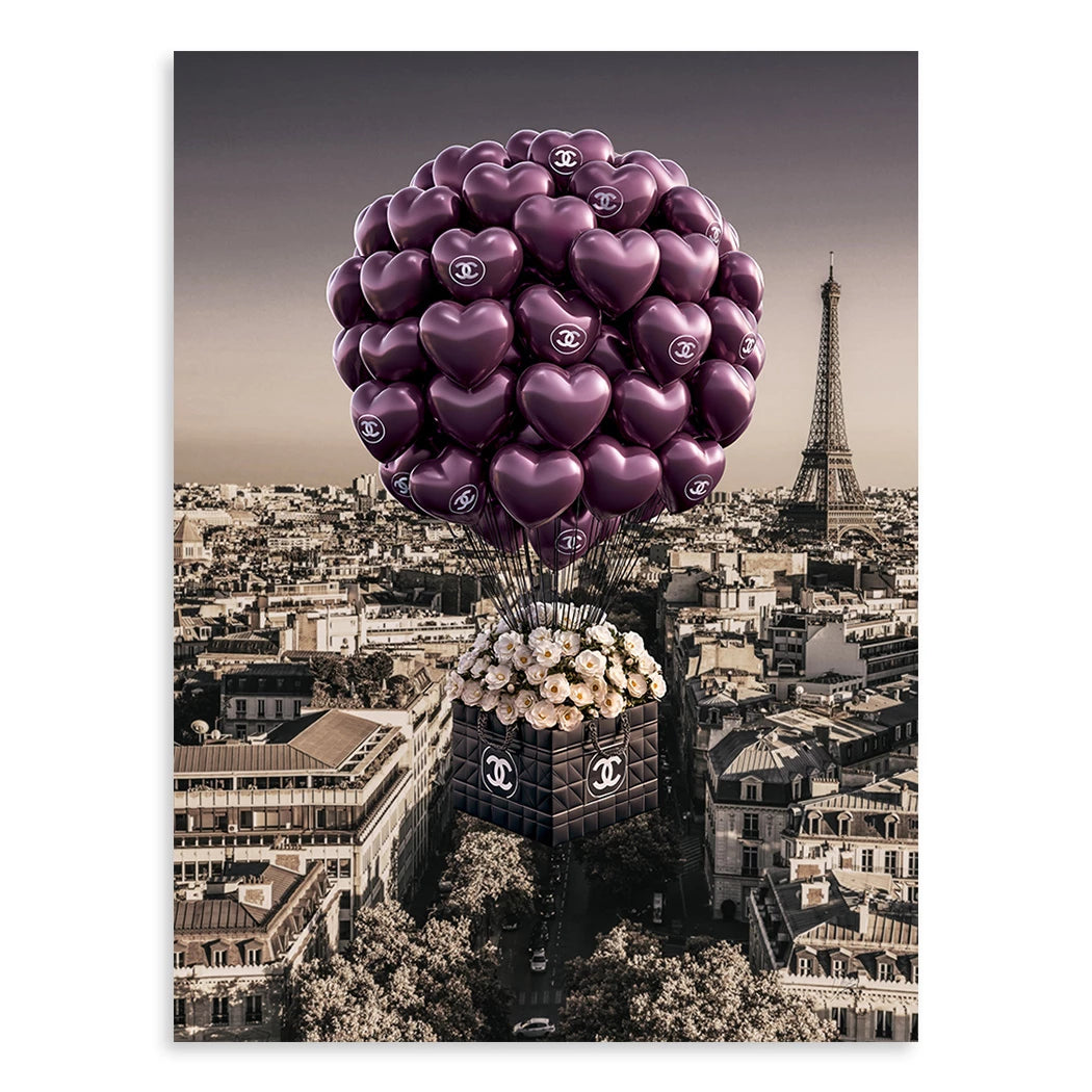Chanel Ballons Leinwand Bild