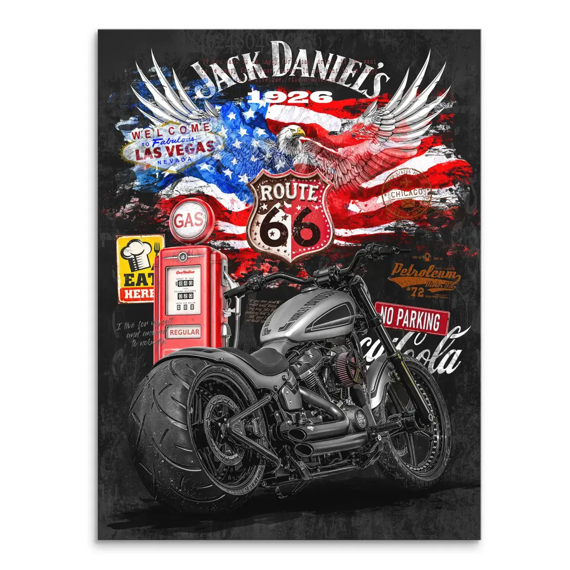 Harley Freedom Pop Art Leinwand Bild