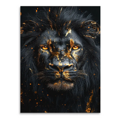 Black Lion in Gold Leinwand Bild