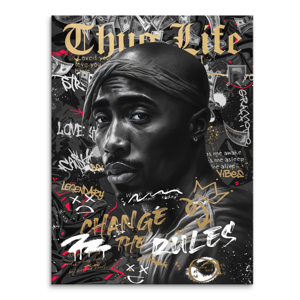 Pop Art Tupac Thug Life Leinwand Bild INGALERIE