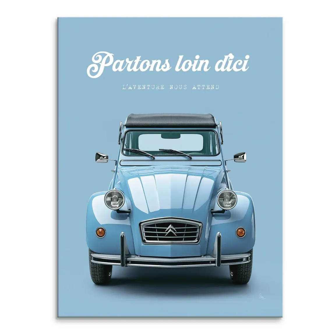 Citroen 2CV Bleu Leinwand Bild