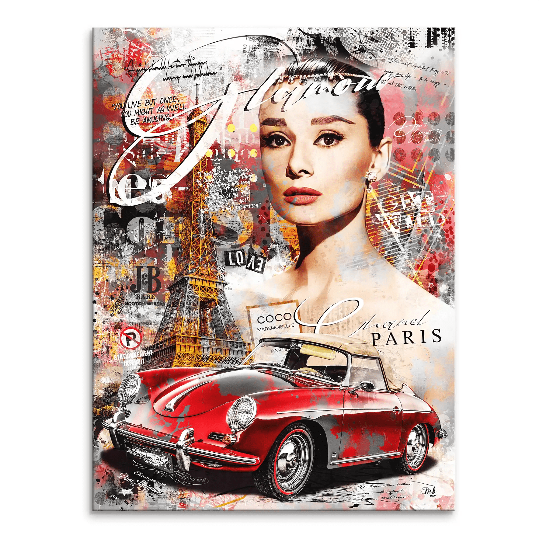 Audrey Porsche Pop Art Leinwand Bild INGALERIE