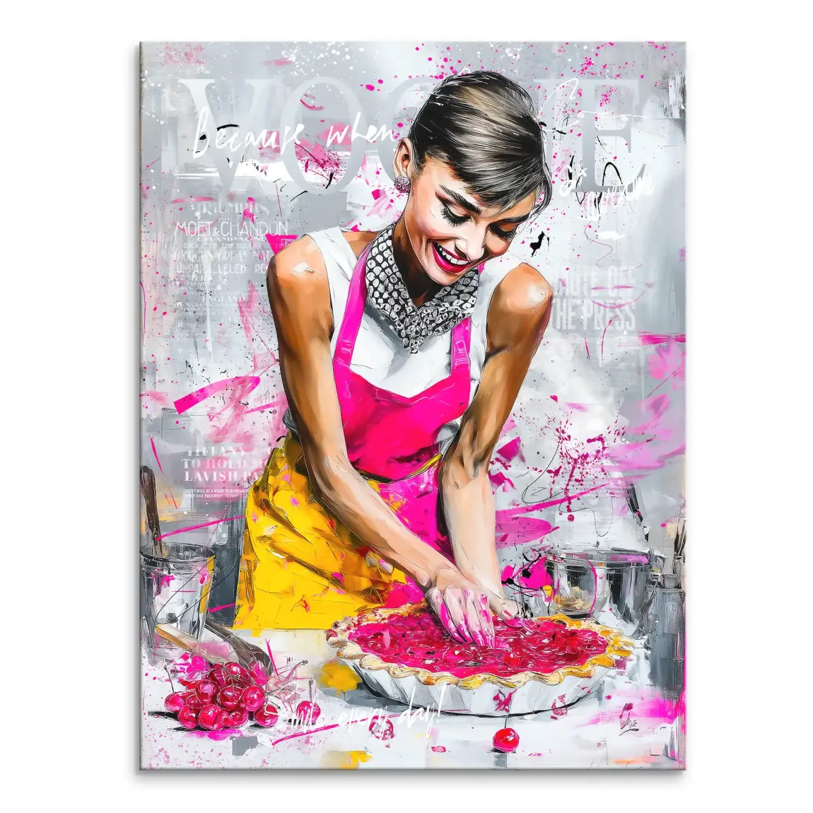 Cherry Bliss Audrey Hepburn Leinwand Bild