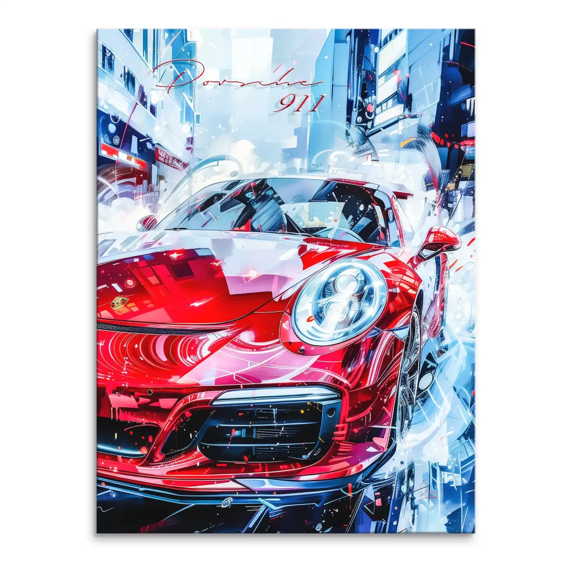 Red Pulse 911 Porsche Leinwand Bild
