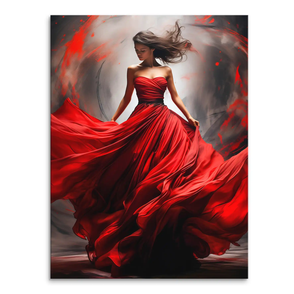 Woman In Red Leinwand Bild INGALERIE