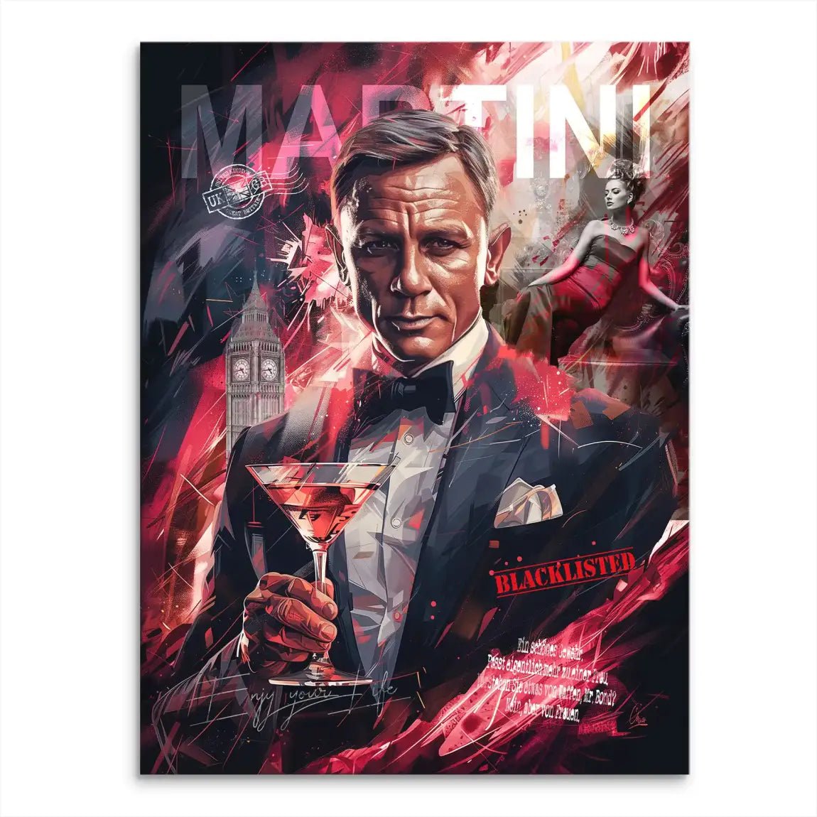 Bond Martini Style Leinwand Bild INGALERIE